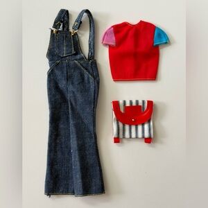 Vintage 1972 Barbie Doll Overall Denim fashion 3488